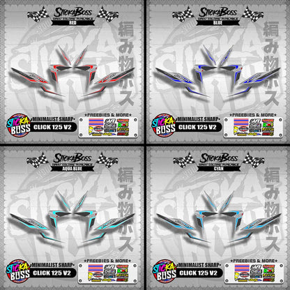CLICK 125 V2 DECALS ( MINIMALIST SHARP )【WITH FREEBIES】