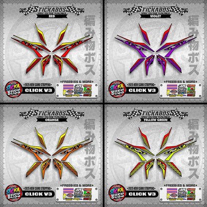 CLICK V3 STICKER DECALS ( 2025 NEW CAMO STRIPPING )【WITH FREEBIES】
