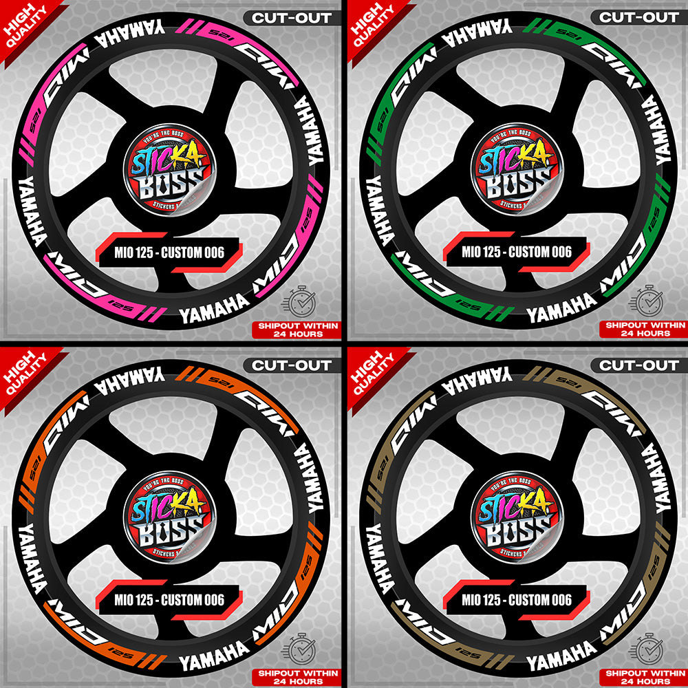 MIO 125  MAG STICKER SET  ( 2 MAGS ) - CUSTOM 006 | VINYL WATERPROOF CUT-OUT DECALS