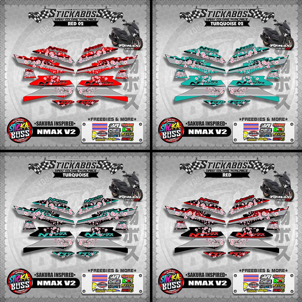 NMAX V2 STICKER DECALS ( SAKURA INSPIRED )【WITH FREEBIES】