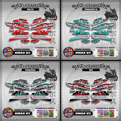 NMAX V2 STICKER DECALS ( SAKURA INSPIRED )【WITH FREEBIES】