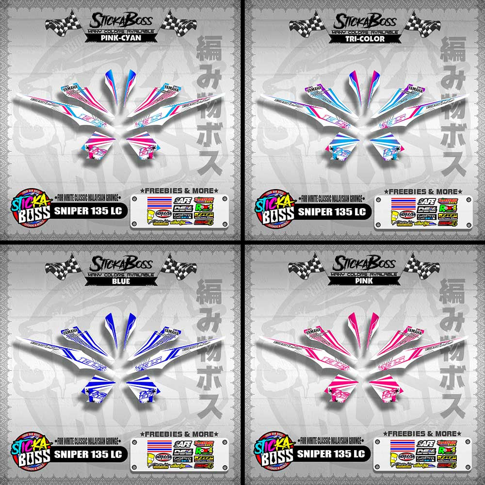 SNIPER 135 LC DECALS ( FOR WHITE CLASSIC MALAYSIAN GRUNGE )【WITH FREEBIES】