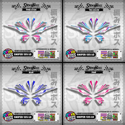 SNIPER 135 LC DECALS ( FOR WHITE CLASSIC MALAYSIAN GRUNGE )【WITH FREEBIES】