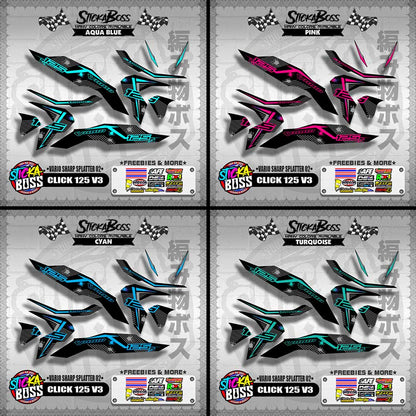 CLICK 125 V3 DECALS ( VARIO SHARP SPLATTER 02 )【WITH FREEBIES】
