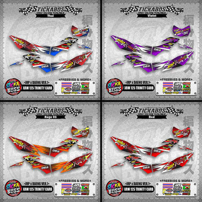XRM 125 TRINITY CARB DECALS - (JRP x DAENG VER.1)【PREMIUM GLOSSY LAMINATED】
