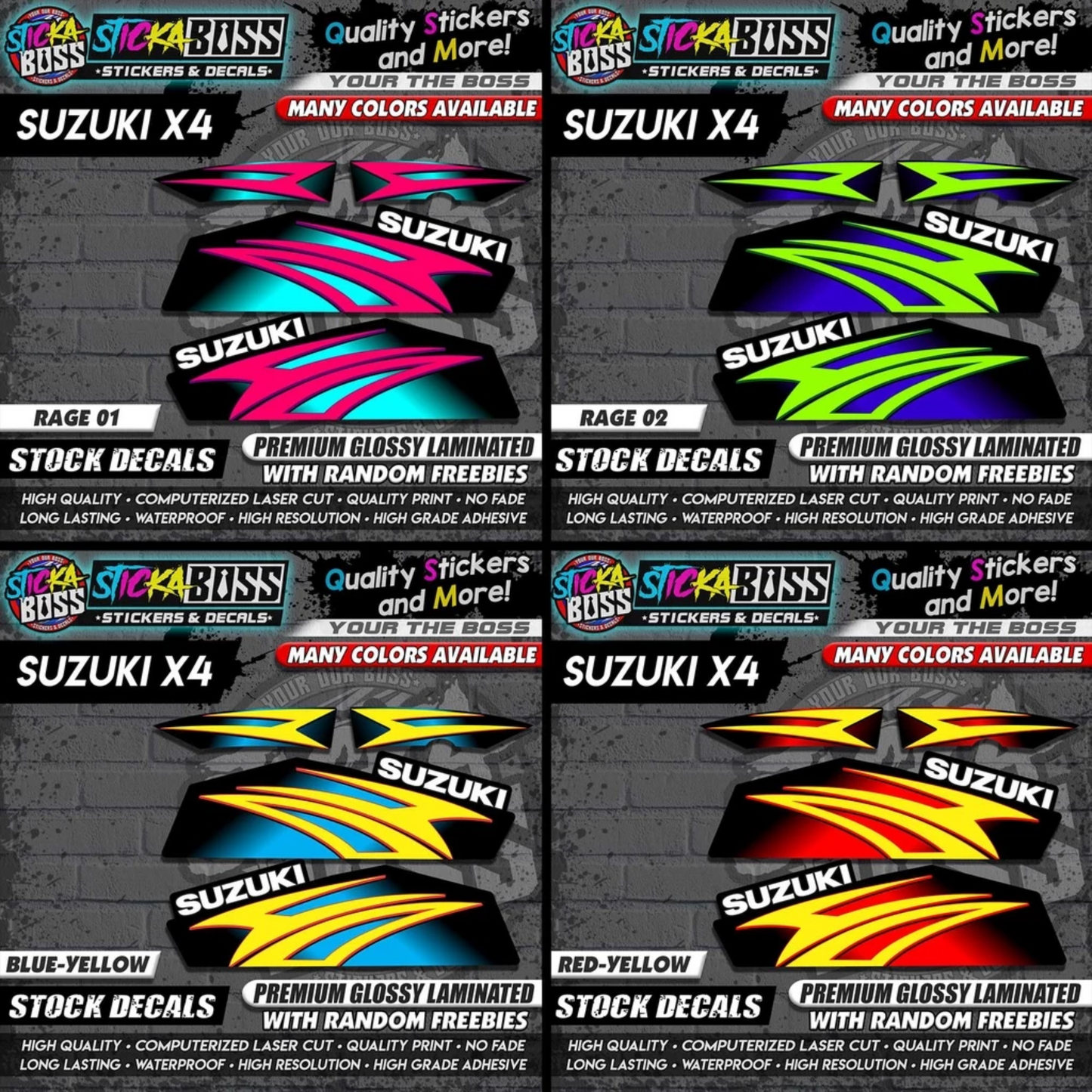 SUZUKI X4 STOCK DECALS【WITH FREEBIES】