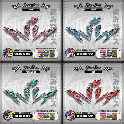 CLICK V2 DECALS ( NEW TRIBAL FIRE )【WITH FREEBIES】