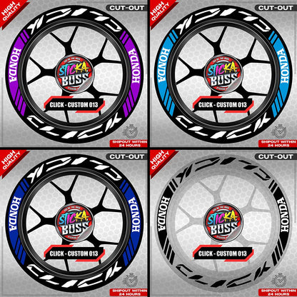 CLICK 125 / 150 / 160 MAG STICKER SET  ( 2 MAGS ) - CUSTOM 013 | VINYL WATERPROOF CUT-OUT DECALS