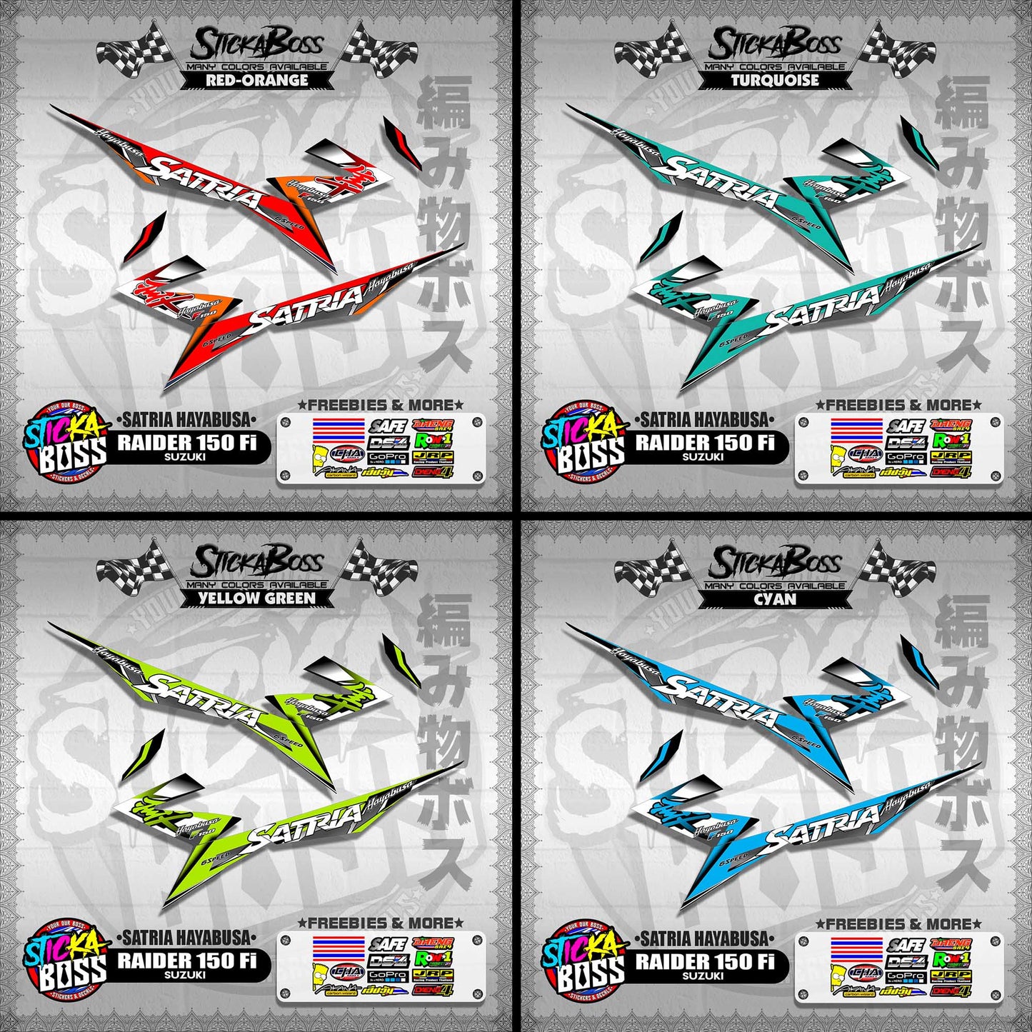 RAIDER 150 Fi DECALS ( SATRIA HAYABUSA )【WITH FREEBIES】