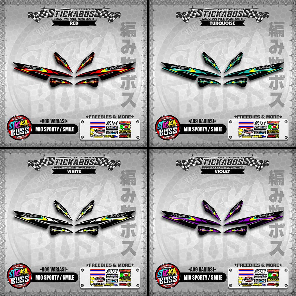 MIO SPORTY  SMILE INDO STICKER DECALS ( A9 VARIASI )【WITH FREEBIES】