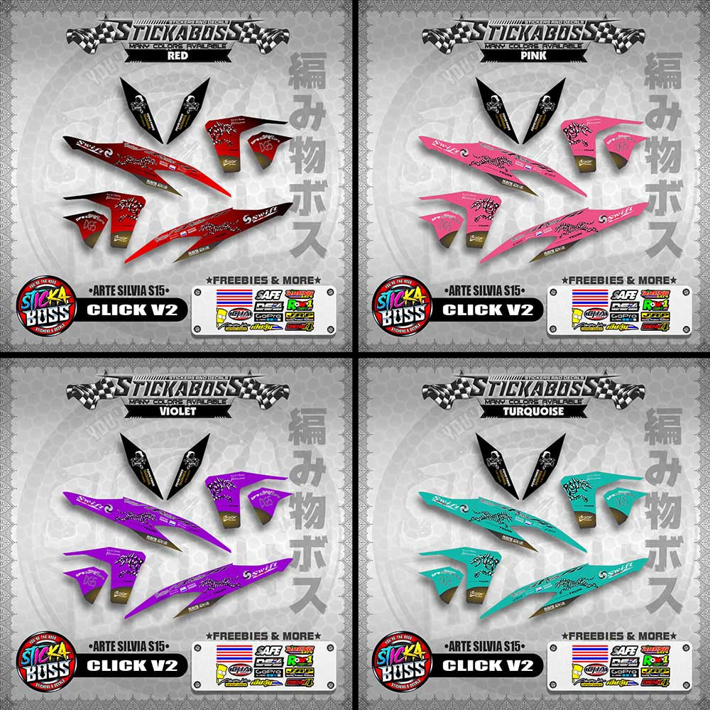 CLICK V2 STICKER DECALS ( ARTE SILVIA S15 )【WITH FREEBIES】