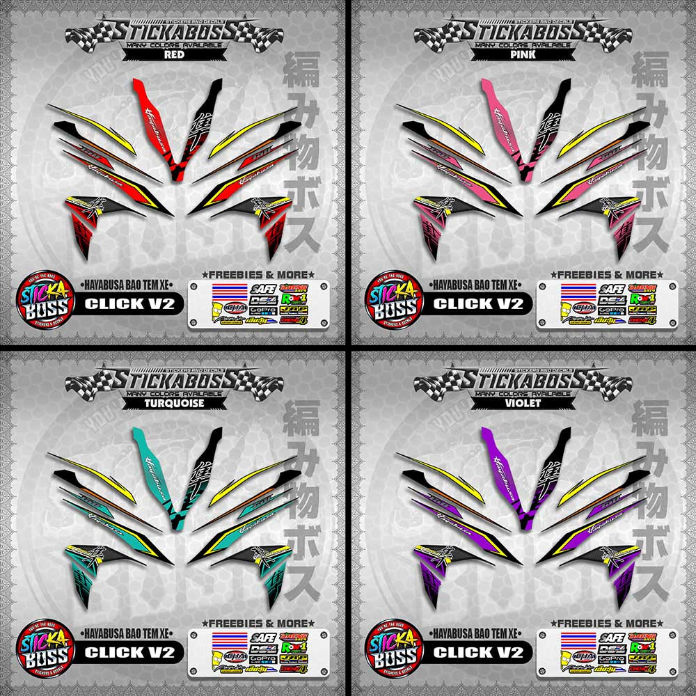 CLICK V2 INDO STICKER DECALS ( HAYABUSA BAO TEM XE )【WITH FREEBIES】