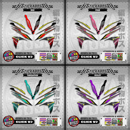 CLICK V2 INDO STICKER DECALS ( HAYABUSA BAO TEM XE )【WITH FREEBIES】