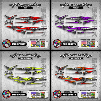 MIO SPORTY THAI-MALAYSIAN STICKER DECALS ( CRYSTAL FIRE )【WITH FREEBIES】