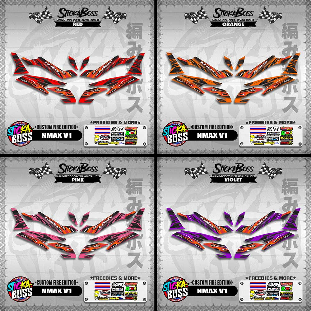 NMAX V1 DECALS ( CUSTOM FIRE EDITION )【WITH FREEBIES】