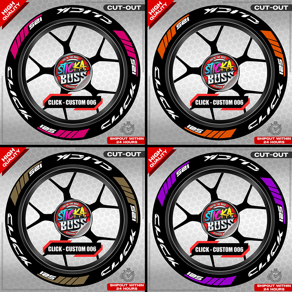 CLICK 125 MAG STICKER SET  ( 2 MAGS ) - CUSTOM 006 | VINYL WATERPROOF CUT-OUT DECALS