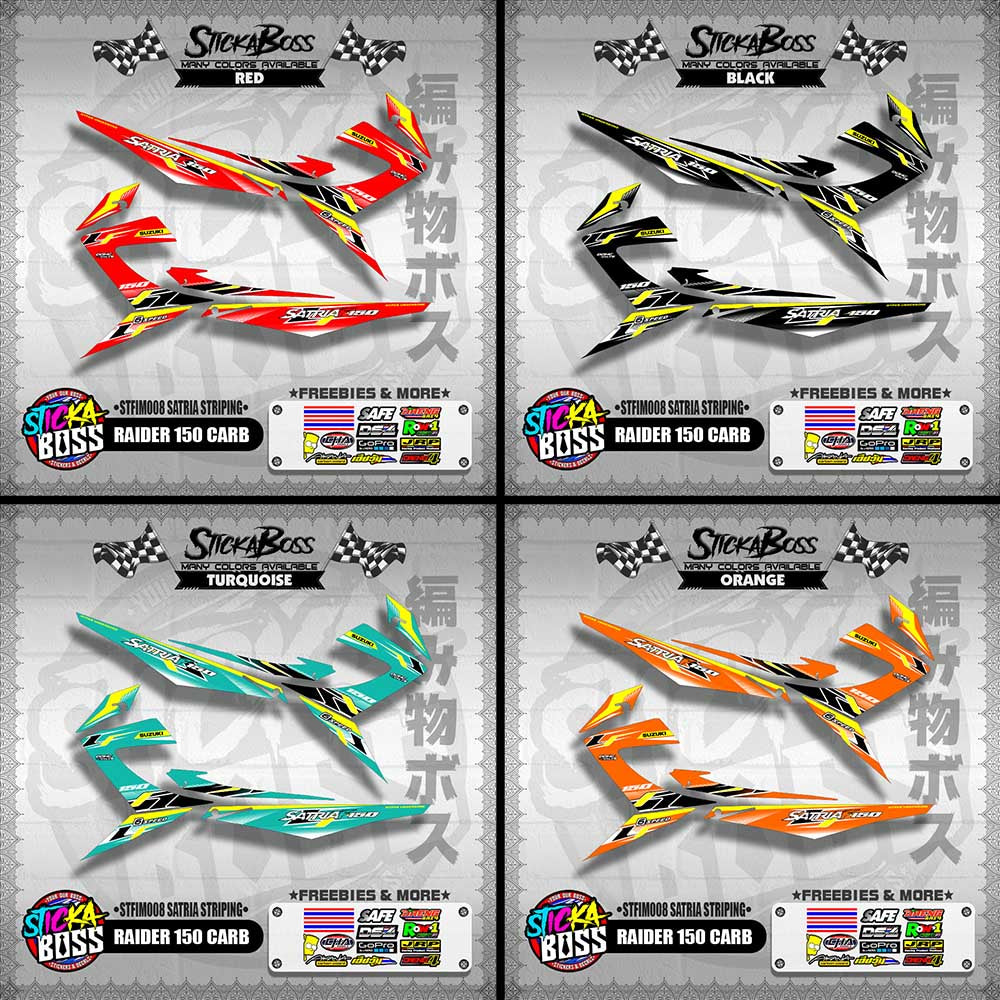 RAIDER 150 CARB DECALS ( STFIM008 SATRIA STRIPING )【WITH FREEBIES】