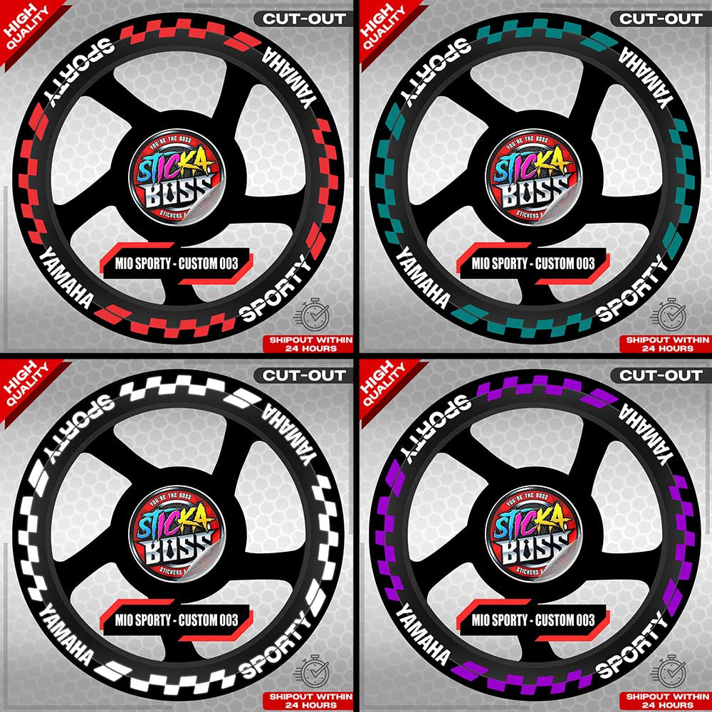 MIO SPORTY MAG STICKER SET ( 2 MAGS ) - CUSTOM 003 | VINYL WATERPROOF CUT-OUT DECALS