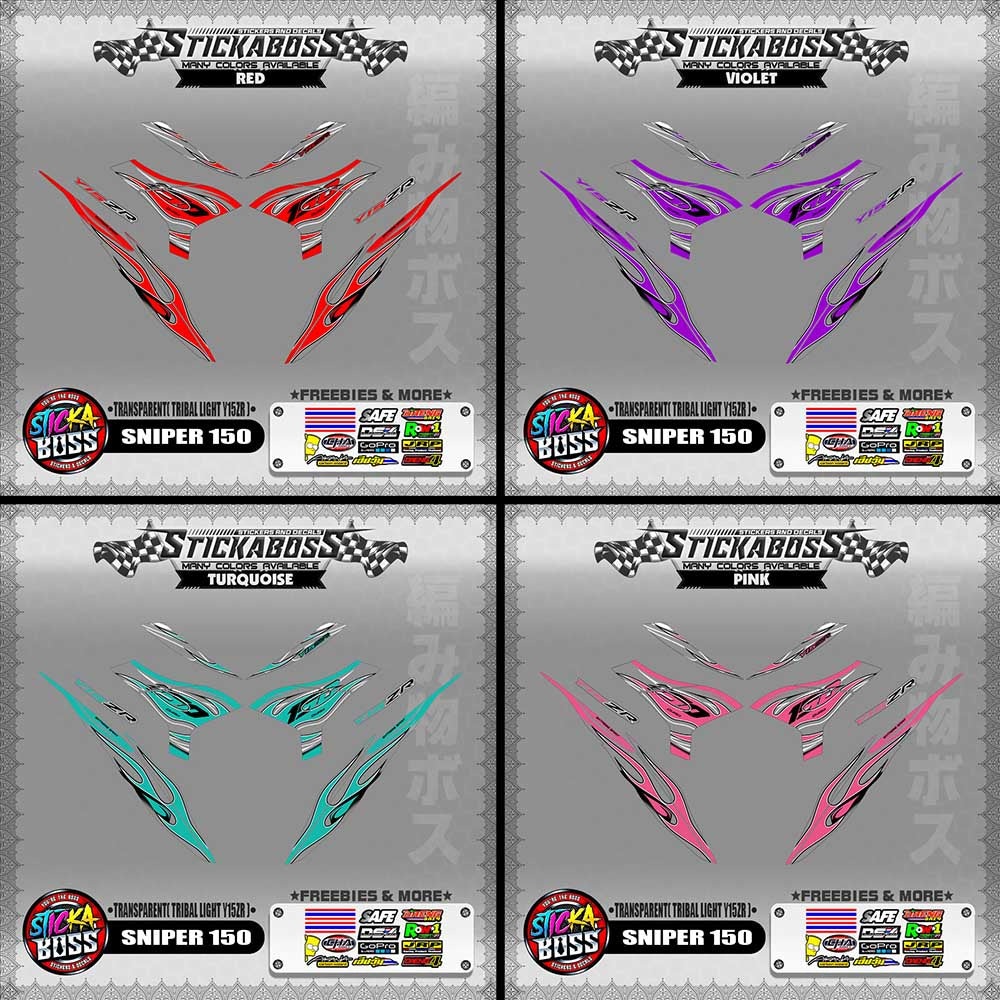 [ PREMIUM UV PRINT ] TRANSPARENT SNIPER 150 DECALS ( TRIBAL LIGHT Y15ZR )【WITH FREEBIES】