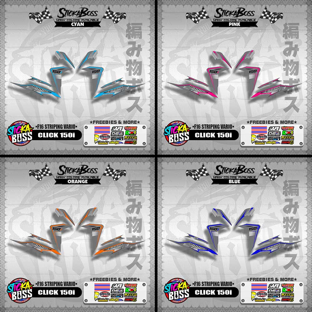 CLICK 150i DECALS ( F16 STRIPING VARIO )【WITH FREEBIES】