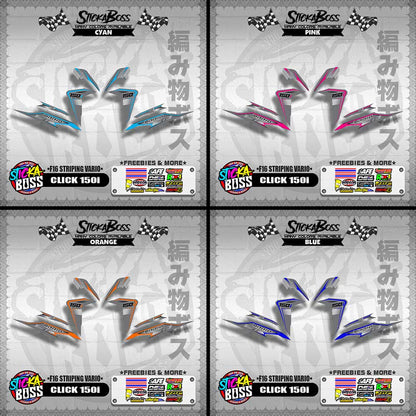CLICK 150i DECALS ( F16 STRIPING VARIO )【WITH FREEBIES】