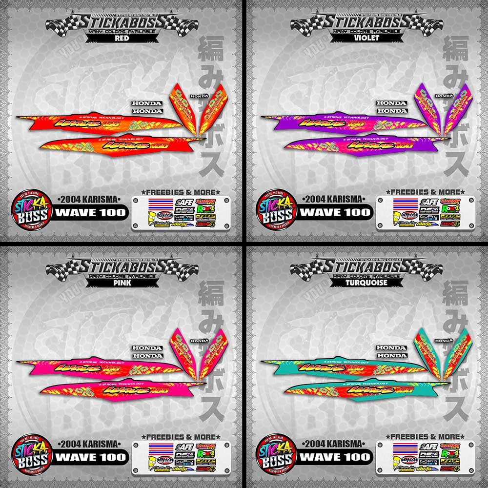 WAVE 100 STICKER DECALS ( 2004 KARISMA )【WITH FREEBIES】
