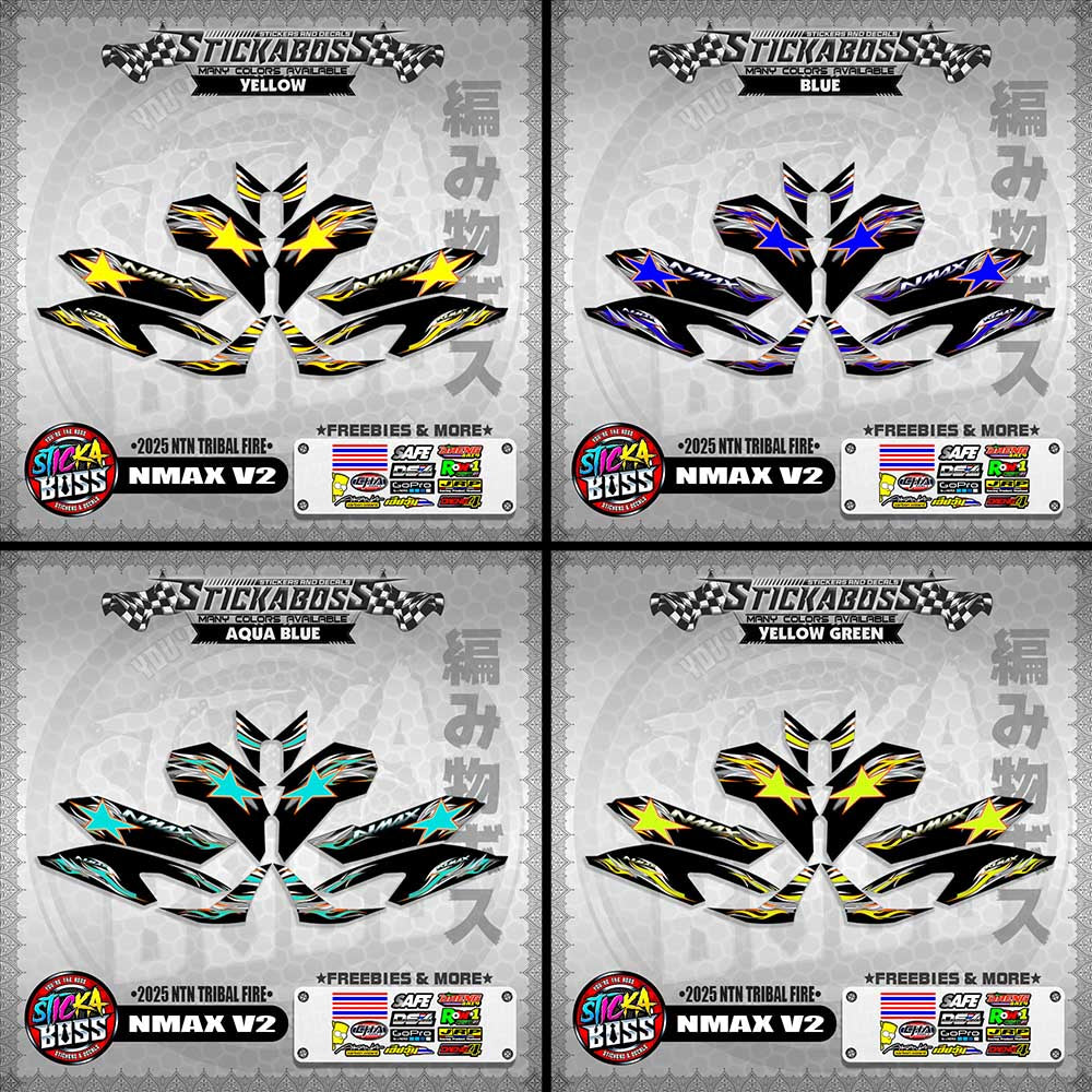 NMAX V2 STICKER DECALS ( 2025 NTN TRIBAL FIRE )【WITH FREEBIES】