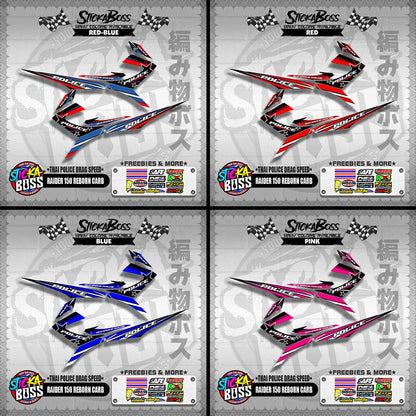 RAIDER 150 REBORN CARB DECALS ( THAI POLICE DRAG SPEED )【WITH FREEBIES】