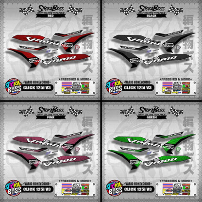 CLICK 125i V3 DECALS ( VARIO HONEYCOMB )【WITH FREEBIES】