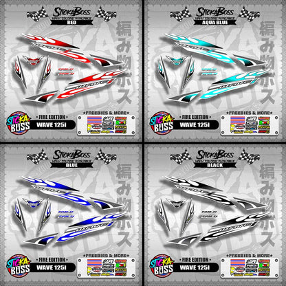 WAVE 125i DECALS ( FIRE EDITION )【WITH FREEBIES】