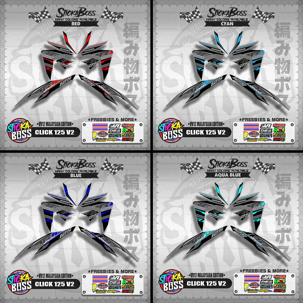 CLICK 125 V2 DECALS ( VV12 MALAYSIAN EDITION ) 【WITH FREEBIES】