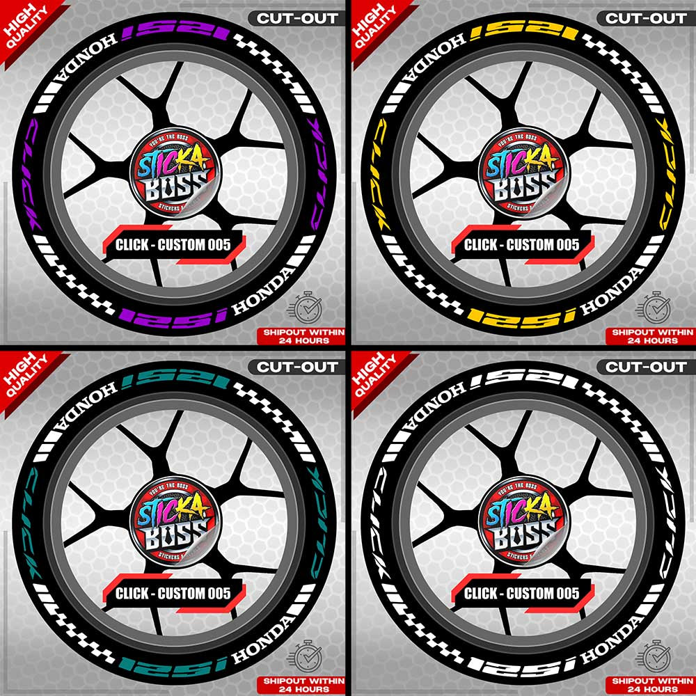 CLICK 125 / 150 / 160 MAGS STICKER SET  ( 2 MAGS ) - CUSTOM 005 | VINYL WATERPROOF CUT-OUT DECALS