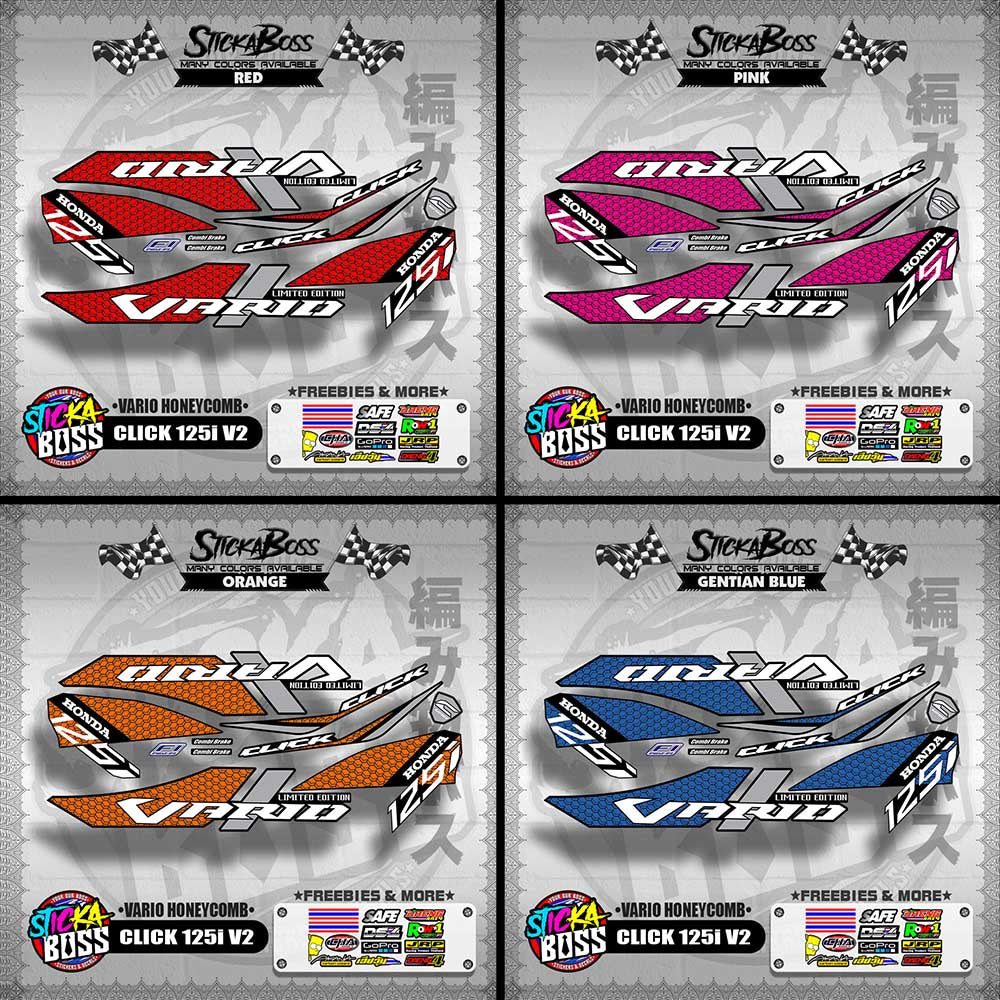 CLICK 125i V2 DECALS ( VARIO HONEYCOMB )【WITH FREEBIES】