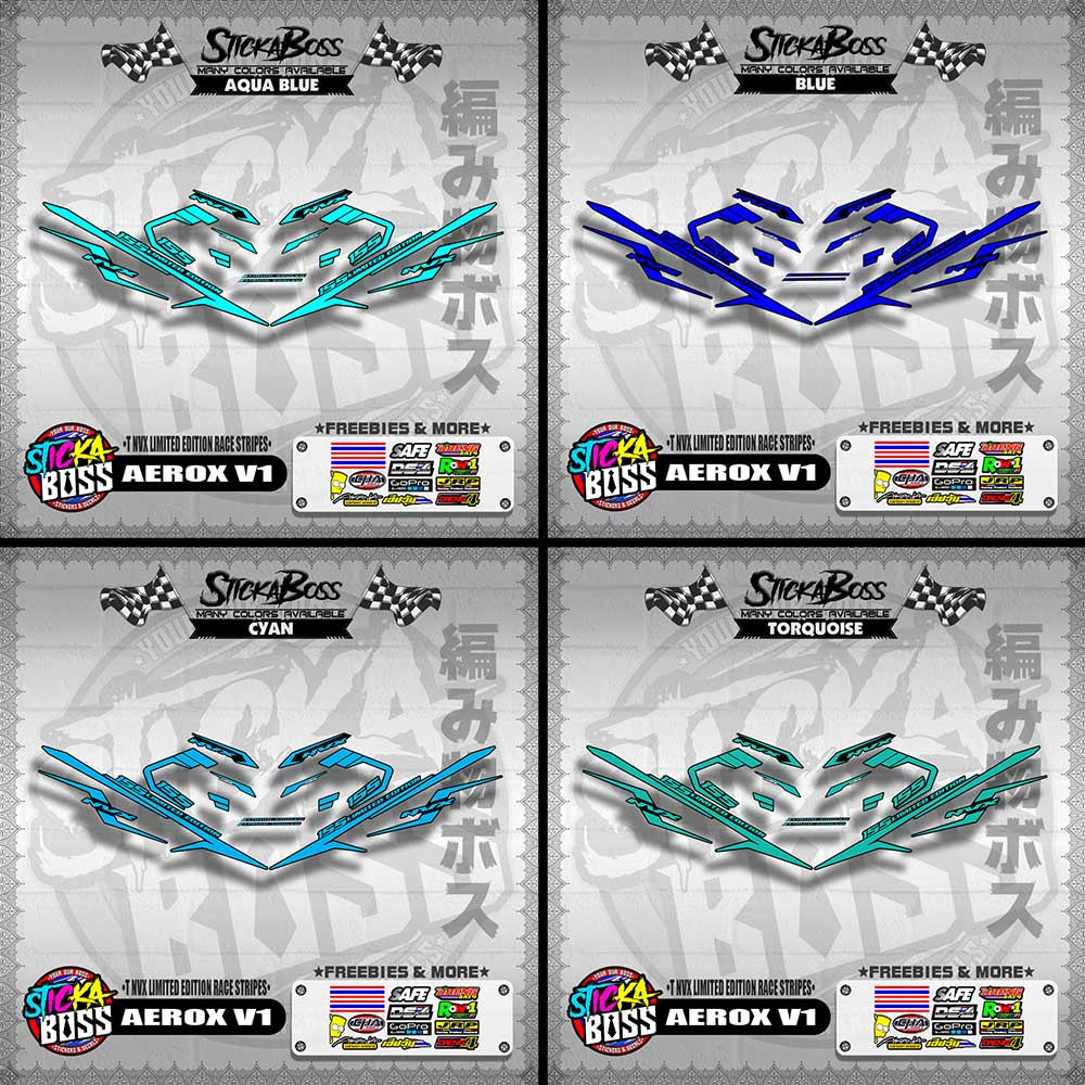 AEROX V1 DECALS ( NVX LIMITED EDITION RACE STRIPES )【WITH FREEBIES】