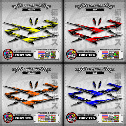 FURY 125 STICKER DECALS ( CLASSIC WAVE DESIGN )【WITH FREEBIES】