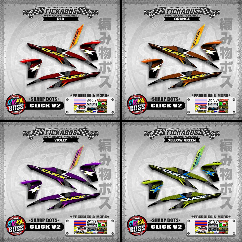 CLICK V2 STICKER DECALS ( SHARP DOTS )【WITH FREEBIES】