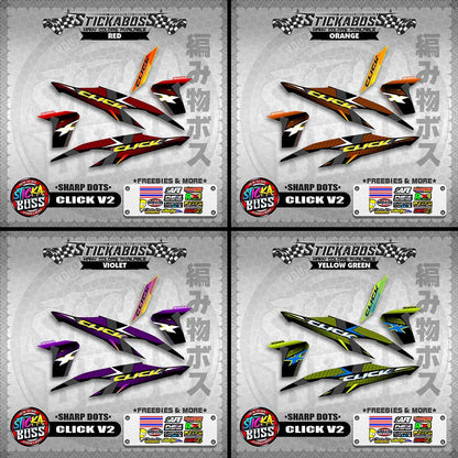 CLICK V2 STICKER DECALS ( SHARP DOTS )【WITH FREEBIES】
