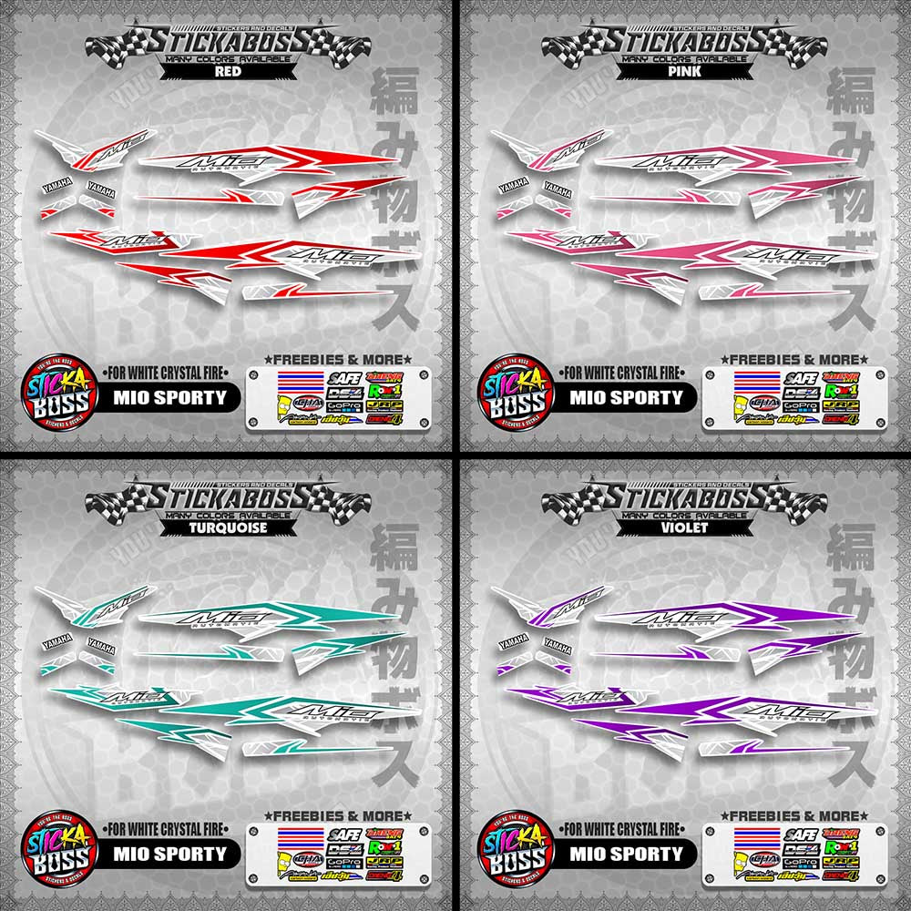 MIO SPORTY THAI-MALAYSIAN STICKER DECALS ( FOR WHITE CRYSTAL FIRE )【WITH FREEBIES】