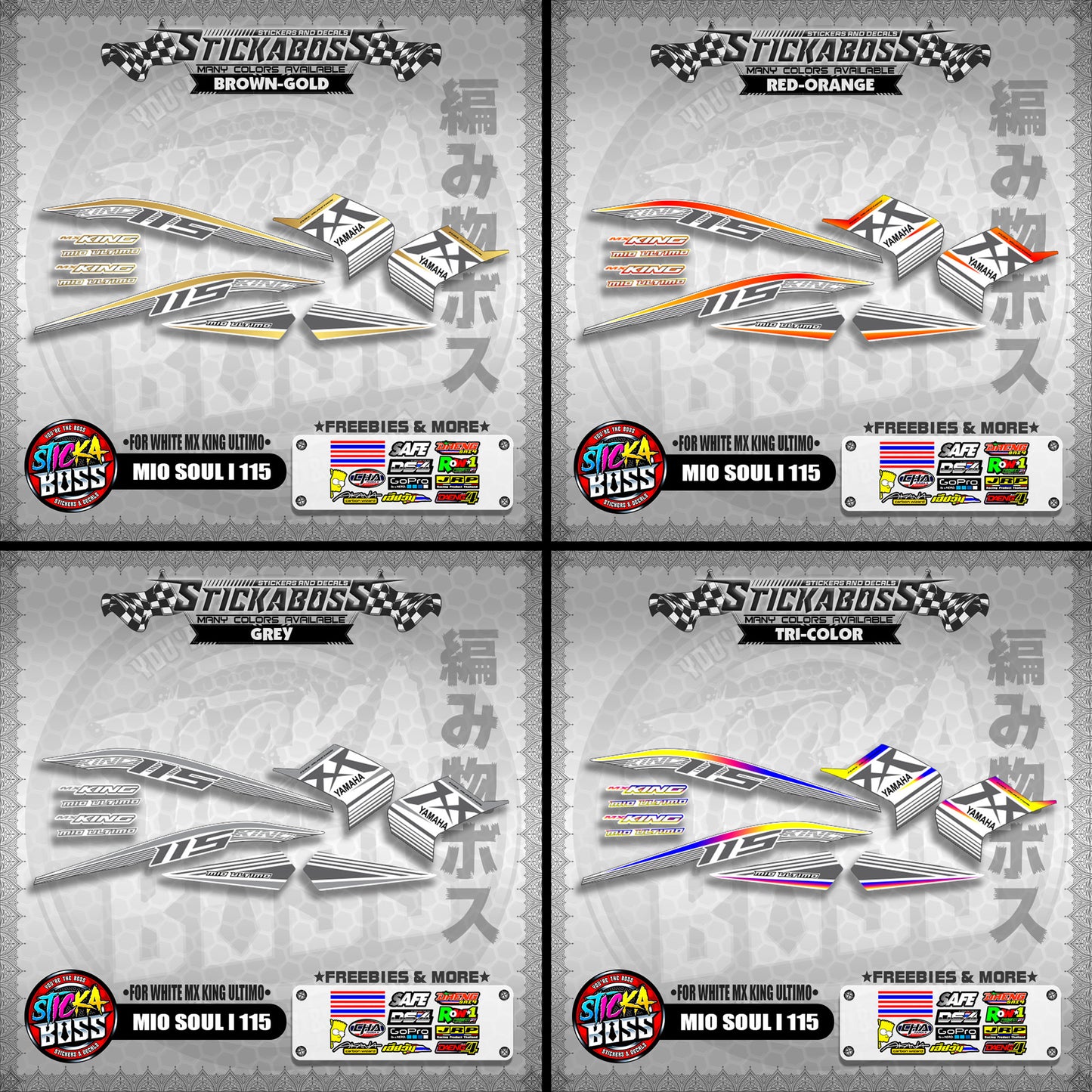 MIO SOUL I 115 STICKER DECALS ( FOR WHITE MX KING ULTIMO )【WITH FREEBIES】