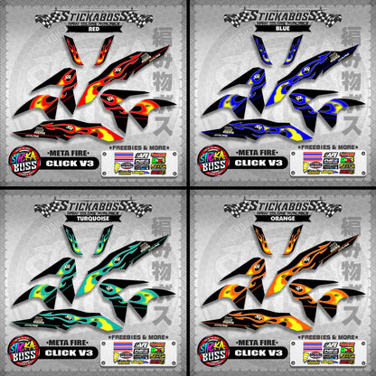 CLICK V3 STICKER DECALS ( META FIRE )【WITH FREEBIES】