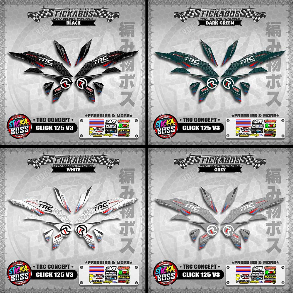 CLICK 125 V3 DECALS ( TRC CONCEPT )【WITH FREEBIES】