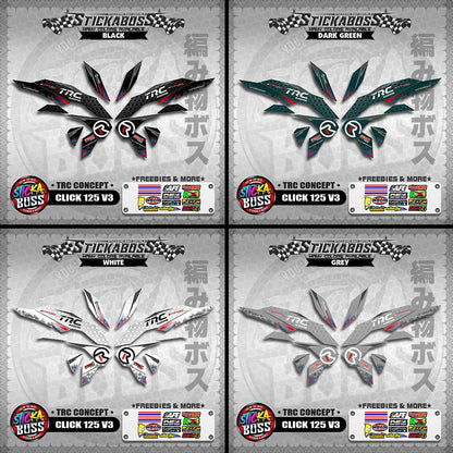 CLICK 125 V3 DECALS ( TRC CONCEPT )【WITH FREEBIES】