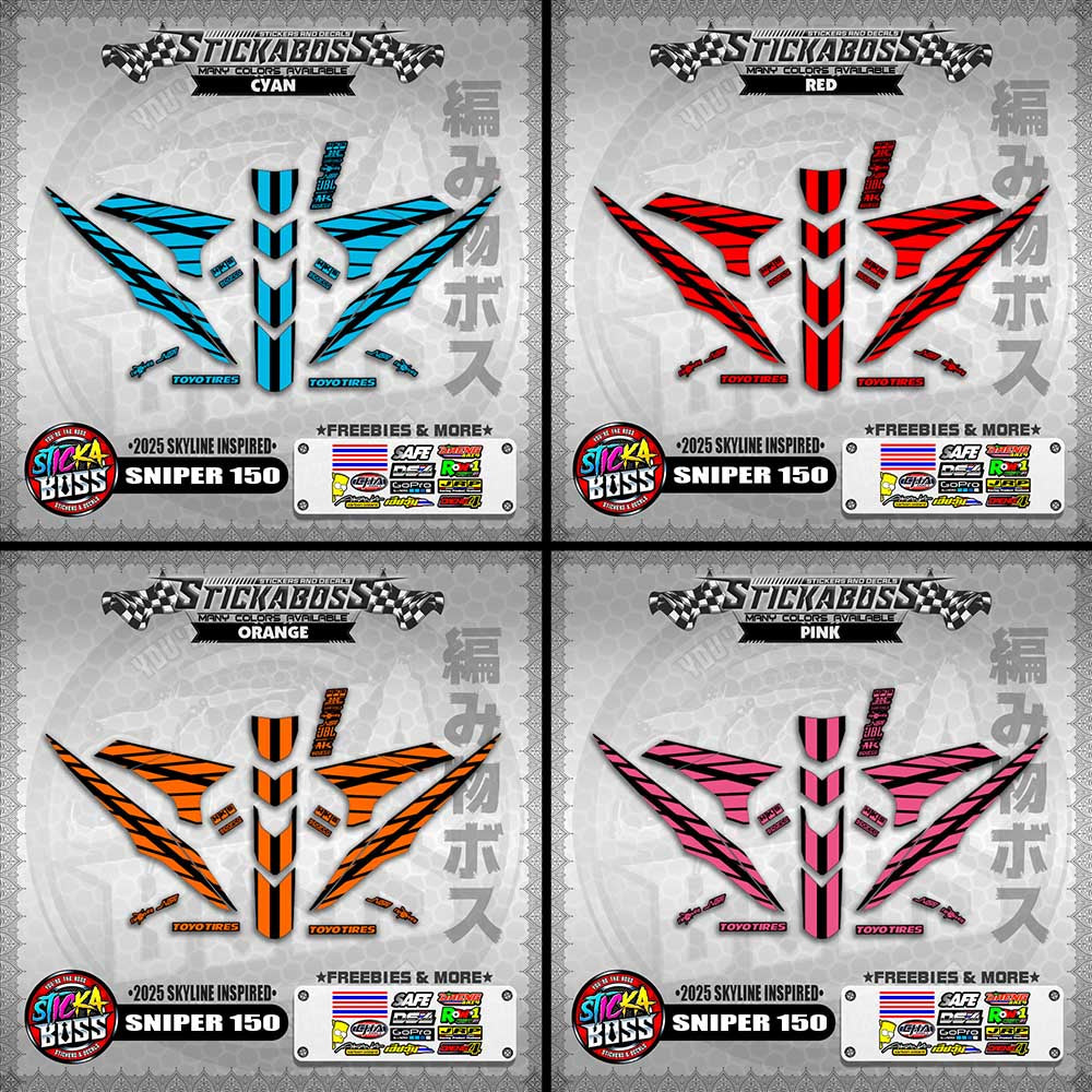 SNIPER 150 STICKER DECALS ( 2025 SKYLINE INSPIRED )【WITH FREEBIES】