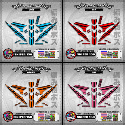 SNIPER 150 STICKER DECALS ( 2025 SKYLINE INSPIRED )【WITH FREEBIES】