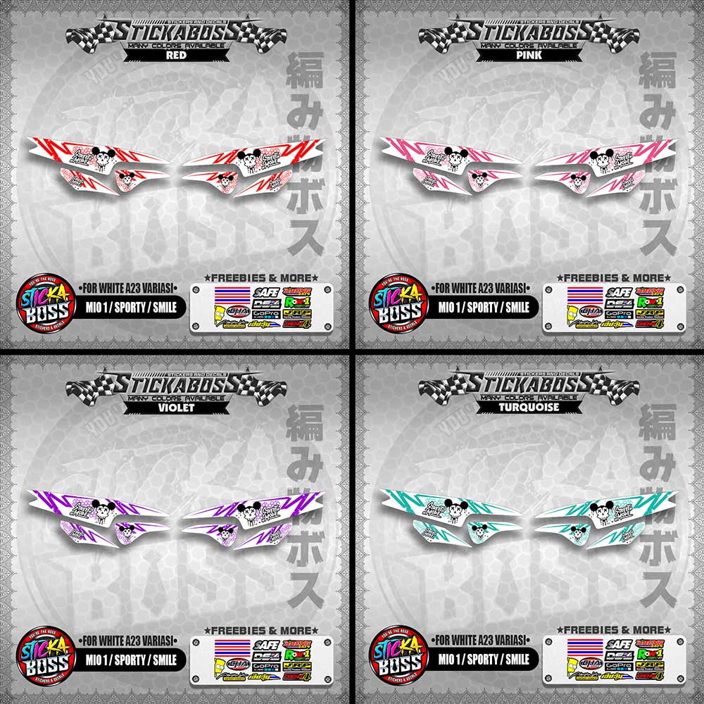 MIO 1 / SPORTY / SMILE INDO STICKER DECALS ( FOR WHITE A23 VARIASI) 【WITH FREEBIES】