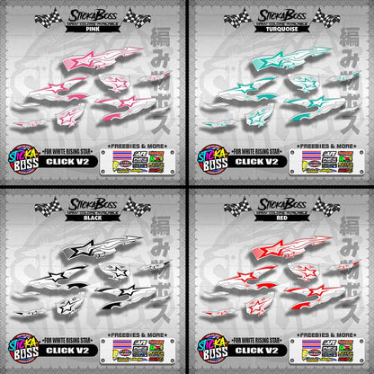 CLICK V2 DECALS ( FOR WHITE RISING STAR ) [ PREMIUM GLOSSY LAMINATED ]【WITH FREEBIES】