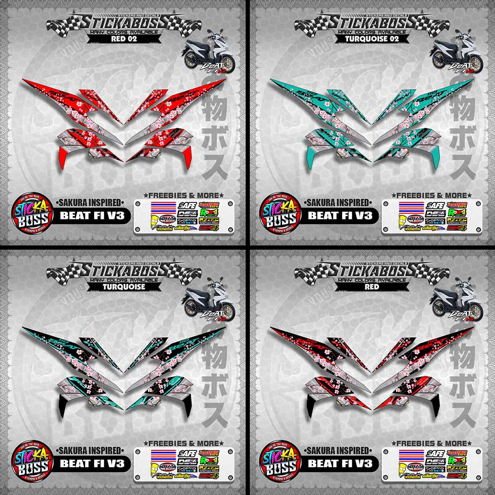 BEAT V3 STICKER DECALS ( SAKURA INSPIRED )【WITH FREEBIES】