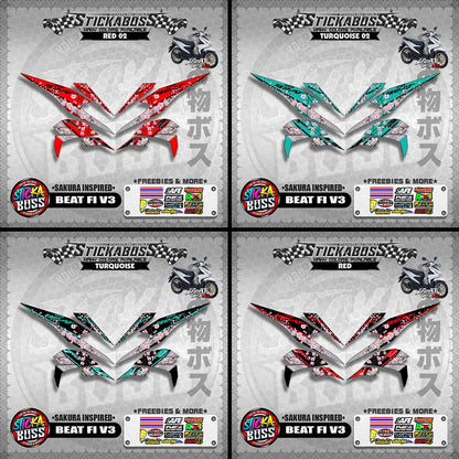 BEAT V3 STICKER DECALS ( SAKURA INSPIRED )【WITH FREEBIES】