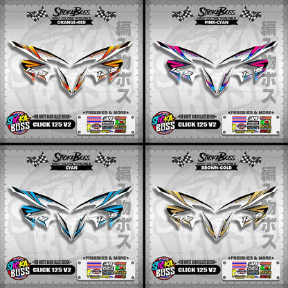 CLICK 125 V2 DECALS ( FOR WHITE VARIO BLAZE DESIGN )【WITH FREEBIES】