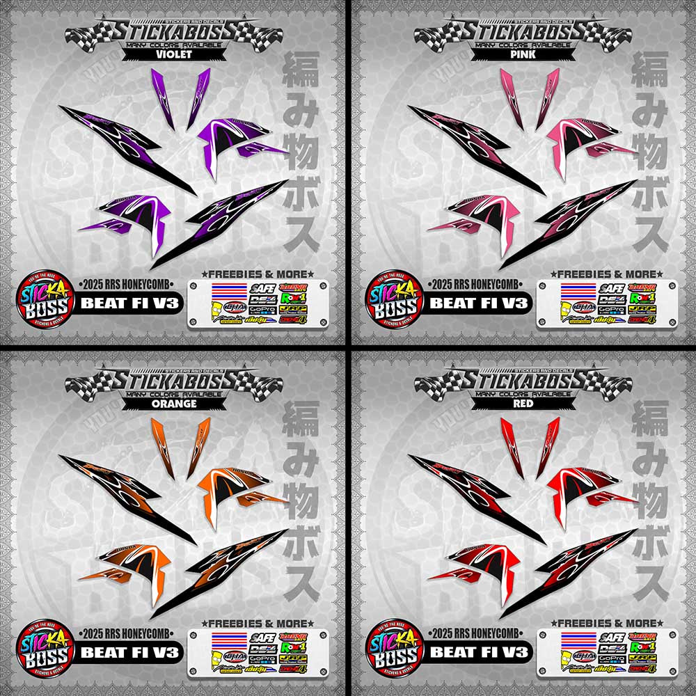 BEAT FI V3 INDO STICKER DECALS ( 2025 RRS HONEYCOMB )【WITH FREEBIES】